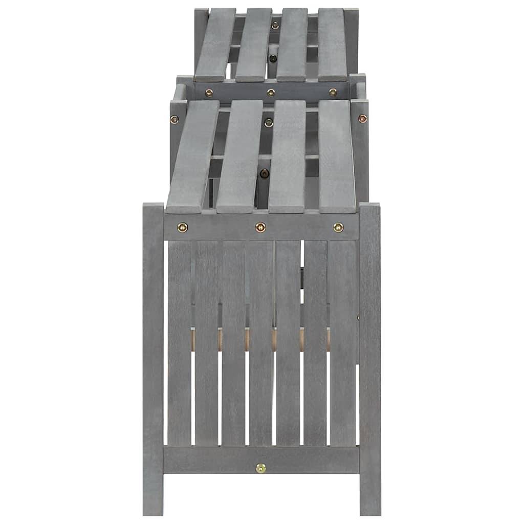 Banc d'Angle avec Pot de Fleurs Intégré Acacia Finition Grise 117 cm – ComfortXL Outdoor Living - Image 7