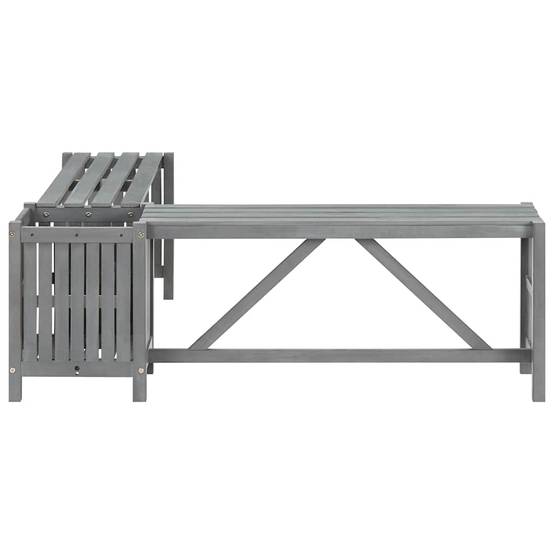 Banc d'Angle avec Pot de Fleurs Intégré Acacia Finition Grise 117 cm – ComfortXL Outdoor Living - Image 5