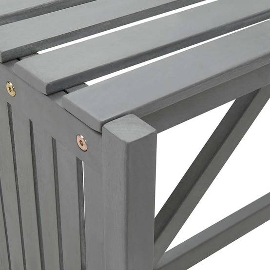 Banc d'Angle avec Pot de Fleurs Intégré Acacia Finition Grise 117 cm – ComfortXL Outdoor Living - Image 8