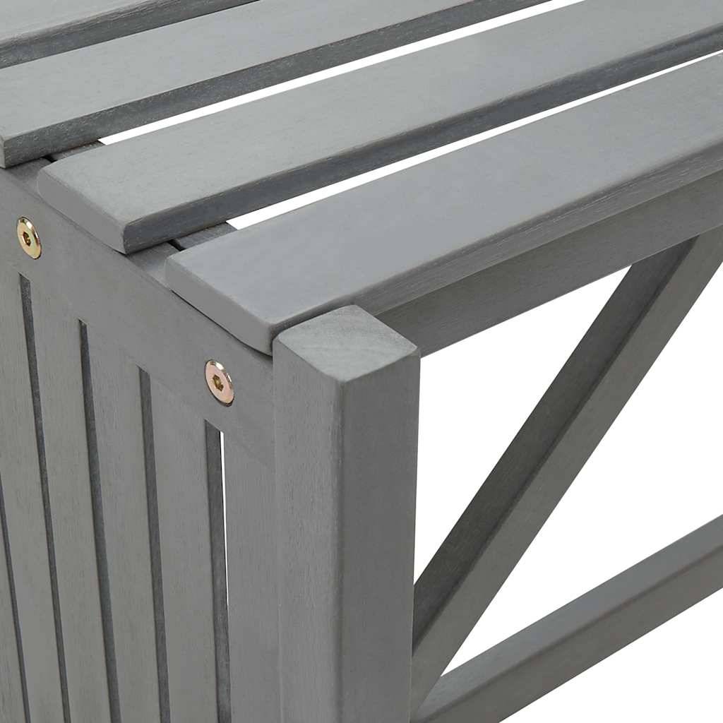 Banc d'Angle avec Pot de Fleurs Intégré Acacia Finition Grise 117 cm – ComfortXL Outdoor Living - Image 8