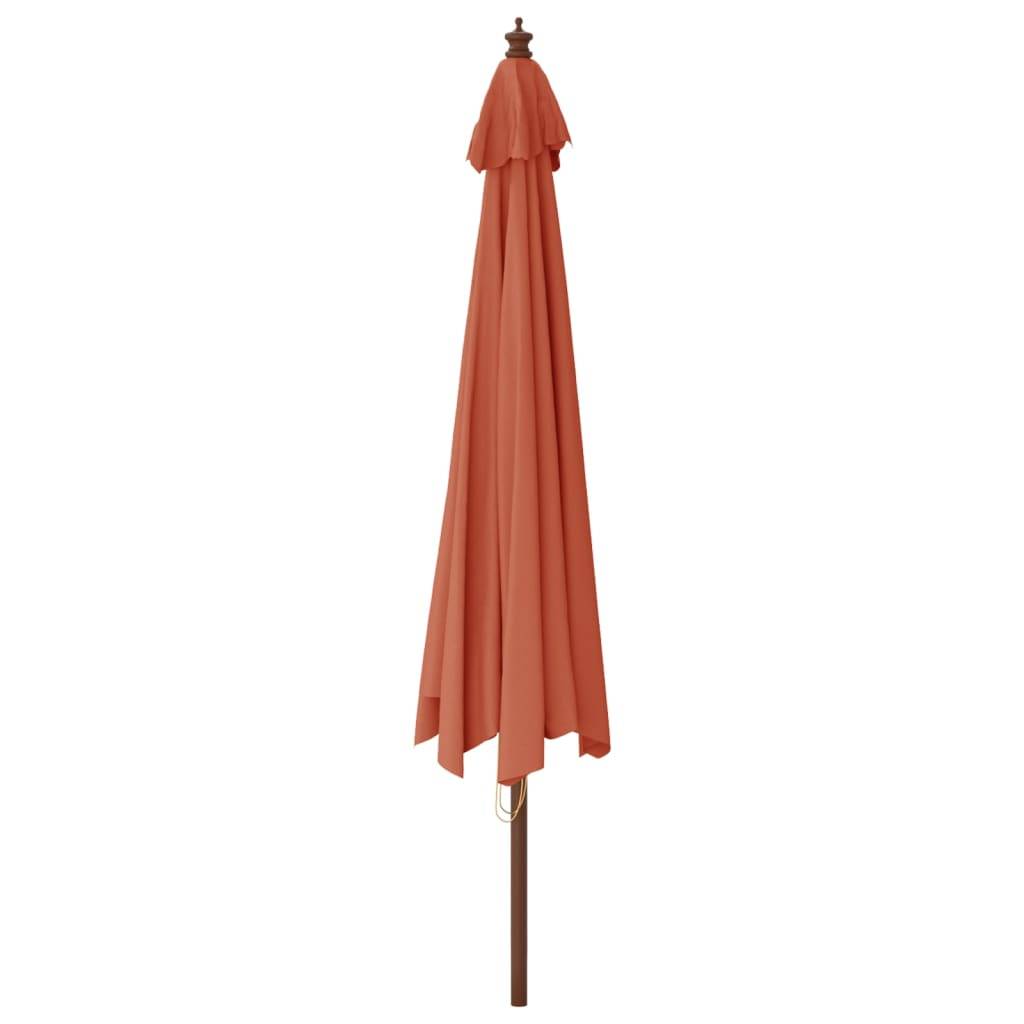 Parasol bois terre cuite 400 x 400 x 273 cm - PANGIVO - Image 5