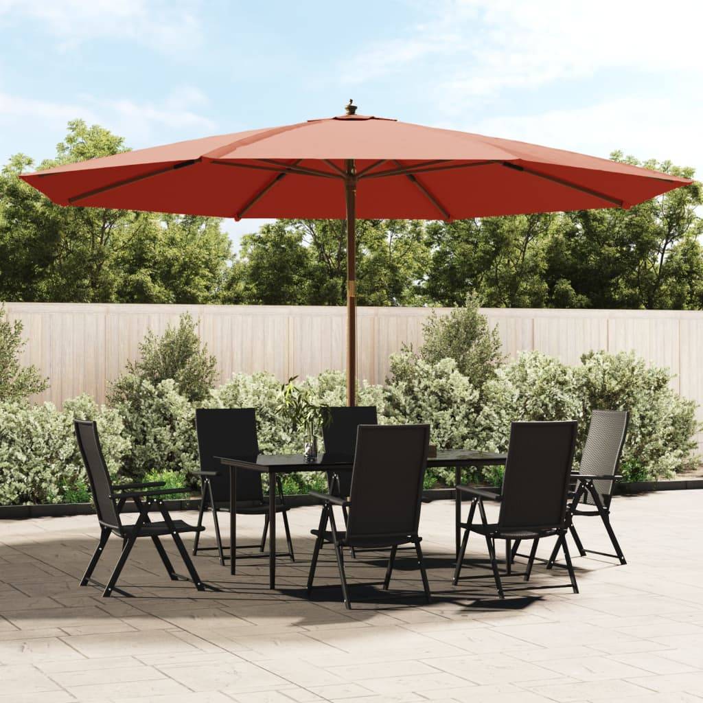 Parasol bois terre cuite 400 x 400 x 273 cm - PANGIVO - Image 1