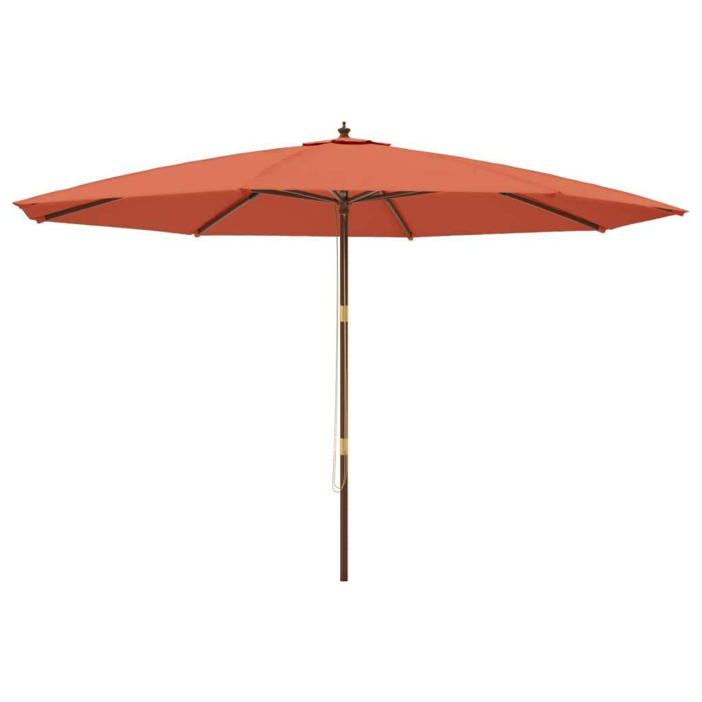 Parasol bois terre cuite 400 x 400 x 273 cm - PANGIVO - Image 2