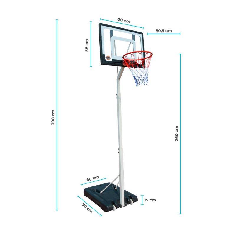 Panier de Basket sur Pied Mobile "Charlotte" Hauteur Réglable de 2,1m a 2,6m BUMBER - Image 3