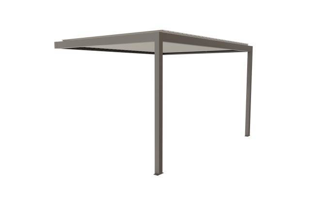 Pergola Bioclimatique Aluminium Adossée Gris 4x3 Manuelle S ORIAL France - Image 7