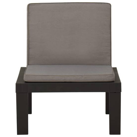 ComfortXL - Fauteuil Bas de Salon de Jardin en Plastique avec Coussins pour Terrasse Modulable Gris – ComfortXL Outdoor Living - Image 2