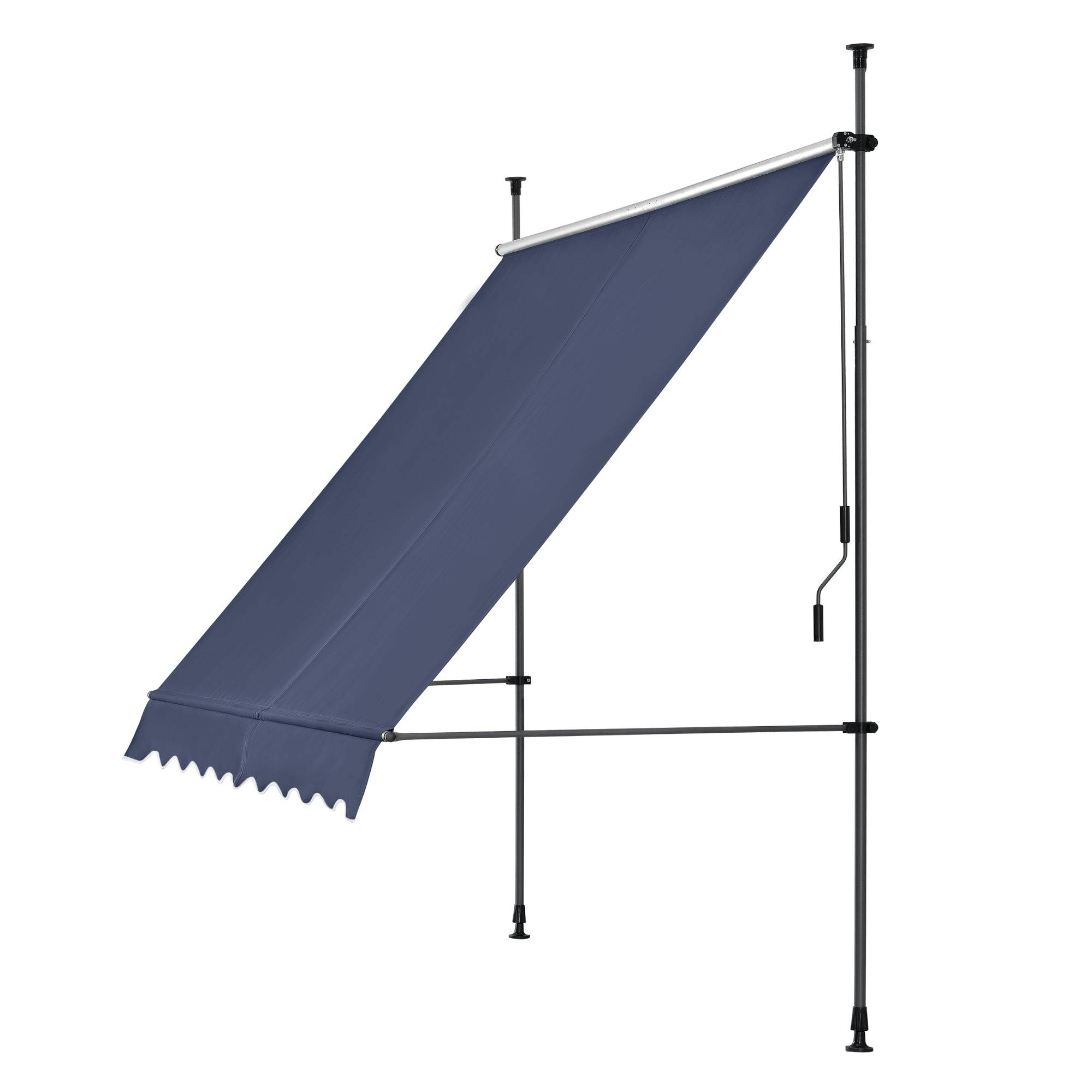 Helloshop26 - Store banne téléscopique acier polyester 250 x 120 x 200-300 cm bleu foncé - Image 2