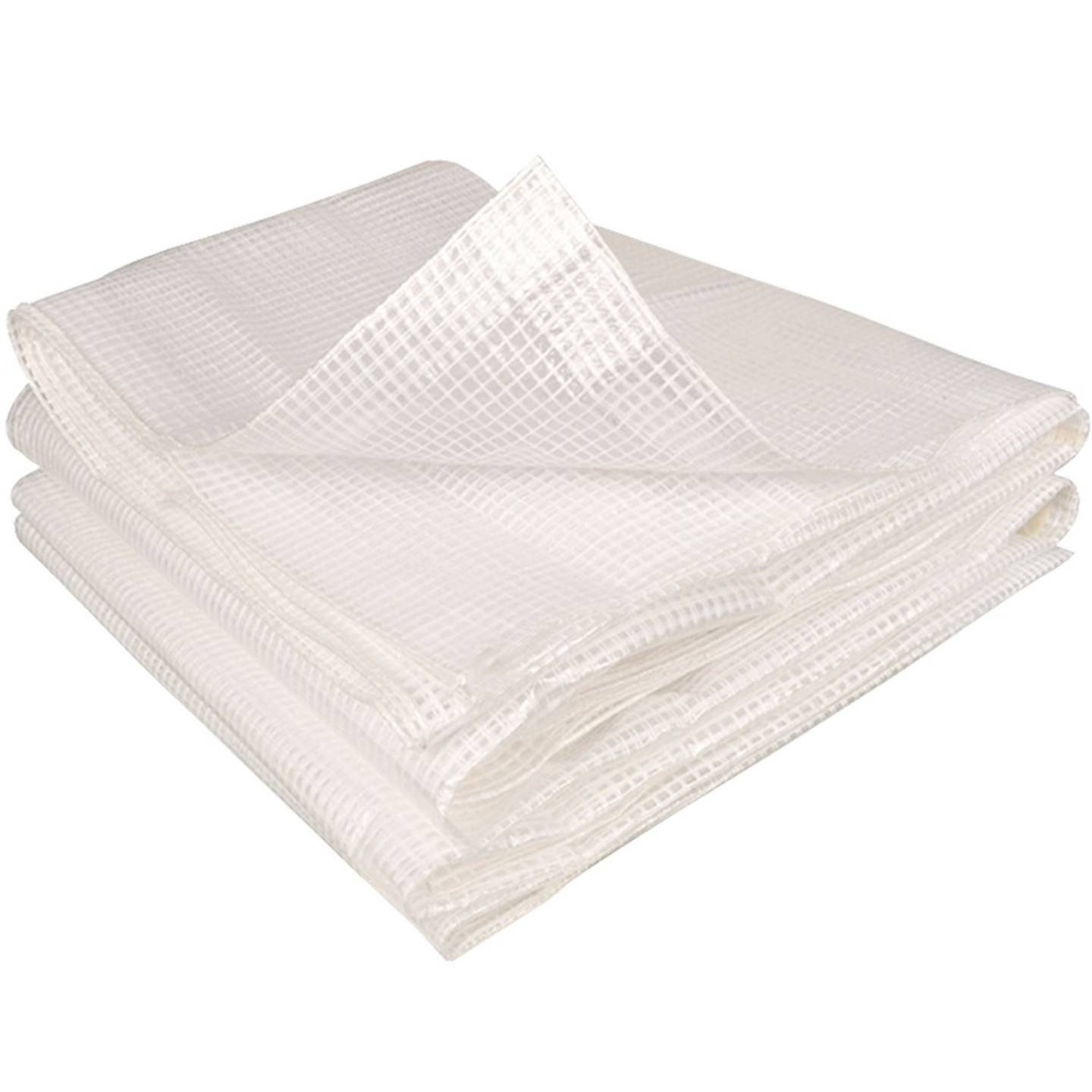 Bâche de rechange pour serre de jardin tunnel 6m² 3 x 2 x 2 m anti-UV avec porte et fenêtres ROMA blanche - Image 2