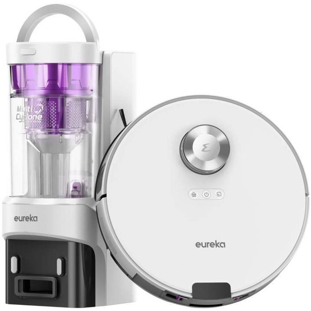 Robot aspirateur laveur E20 Plus, station d’auto-vidage, aspiration 8000 Pa, 300 m² - Eureka - Image 2