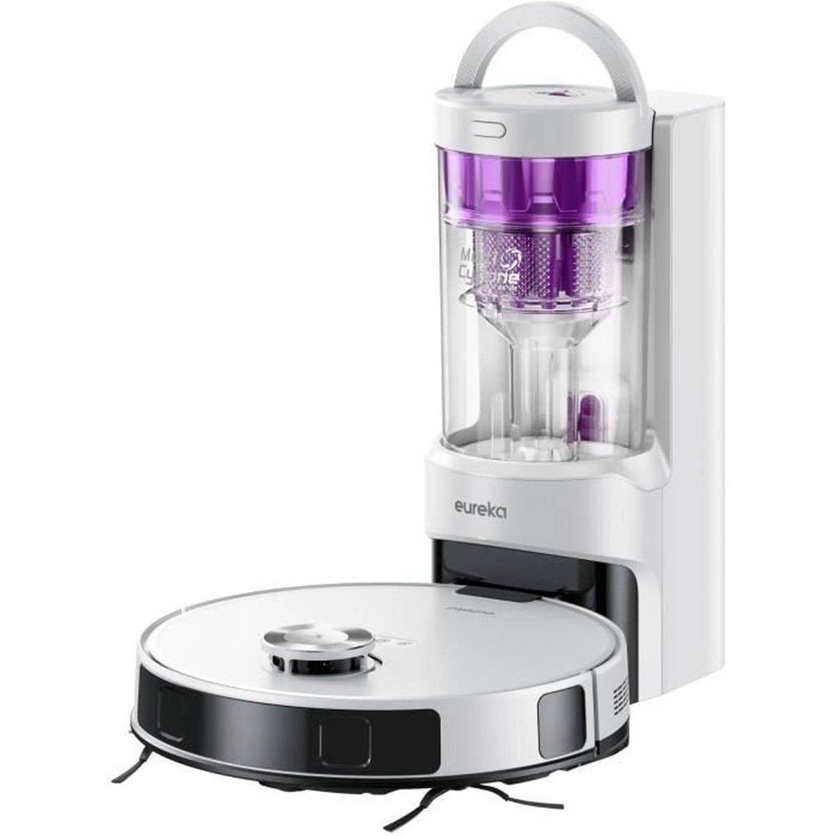 Robot aspirateur laveur E20 Plus, station d’auto-vidage, aspiration 8000 Pa, 300 m² - Eureka - Image 1