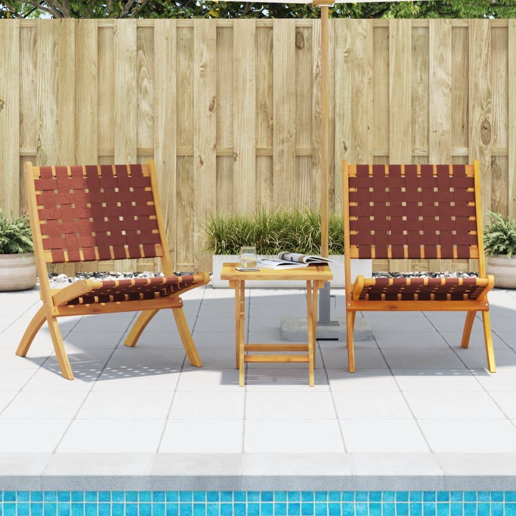 PANGIVO - Chaises pliables de jardin et table rouge en bois massif 55 x 73 x 79 cm - PANGIVO - Image 1