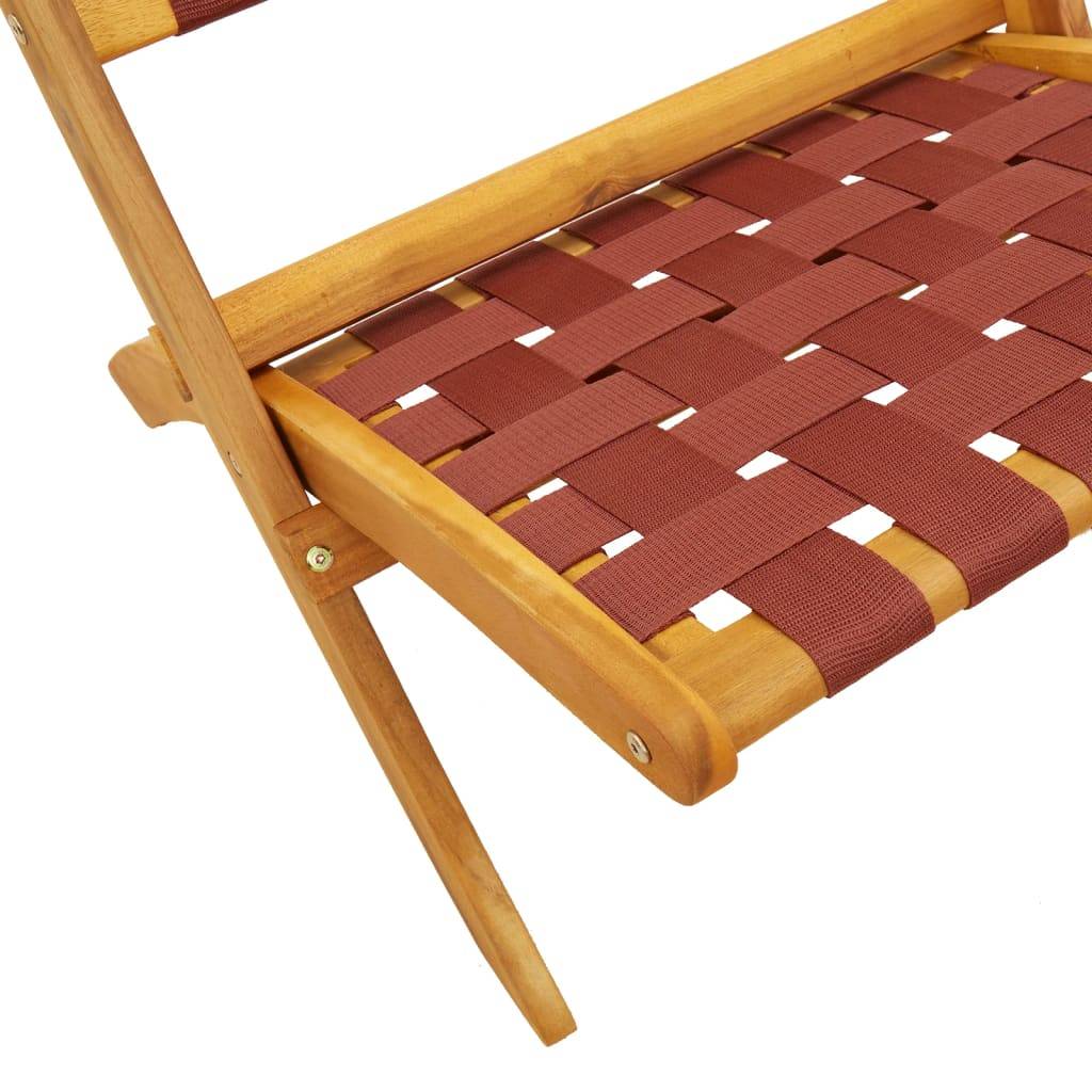 PANGIVO - Chaises pliables de jardin et table rouge en bois massif 55 x 73 x 79 cm - PANGIVO - Image 5