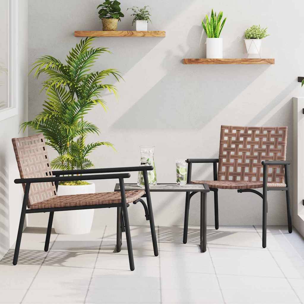 Fauteuils de jardin bas en polyrotin design chic et moderne pour salon d'extérieur Lot de 2 Noir – ComfortXL Outdoor Living - Image 1