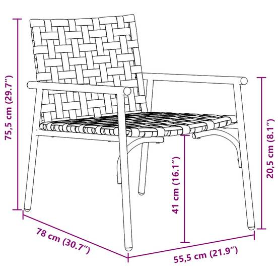 Fauteuils de jardin bas en polyrotin design chic et moderne pour salon d'extérieur Lot de 2 Noir – ComfortXL Outdoor Living - Image 8