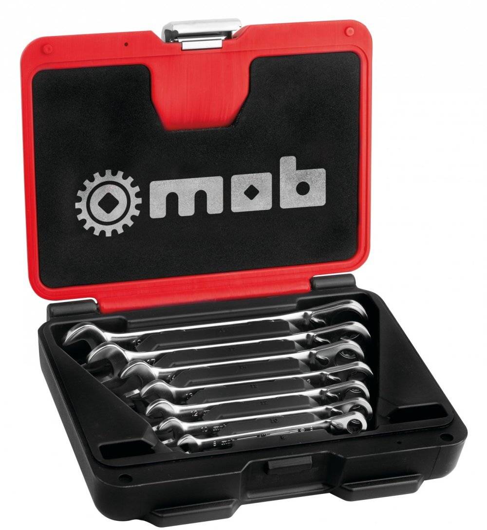 Box coffret de 7 clés mixtes à cliquet, levier lateral - MOB - Image 1