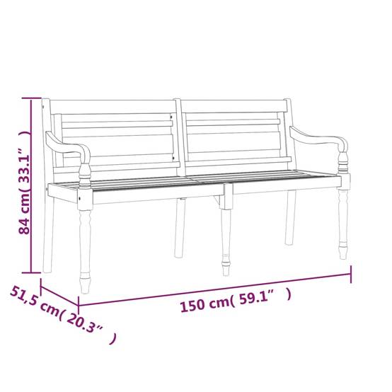 ComfortXL - Banc de Jardin Batavia Teck Massif avec Coussin Imperméable pour Terrasse 150 cm Anthracite – ComfortXL Outdoor Living - Image 8