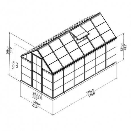 Canopia - Serre de jardin en polycarbonate Harmony  6,84 m², Couleur Argent, Ancrage au sol Oui - Image 6