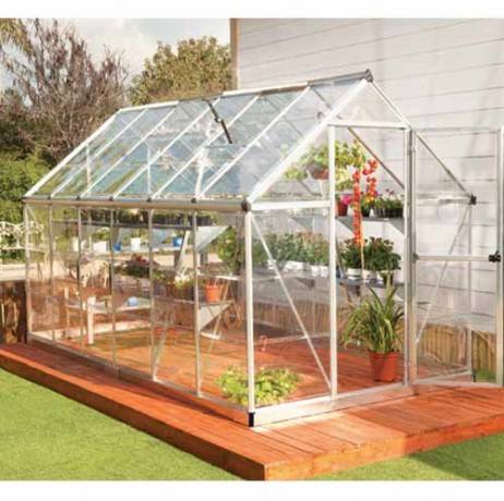 Canopia - Serre de jardin en polycarbonate Harmony 6,84 m², Couleur Argent, Ancrage au sol Oui - Image 1
