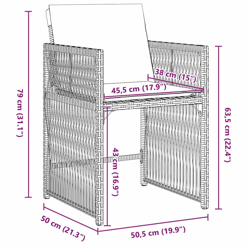 Ensemble de salle à manger pour jardin 5 pcs | Mobilier d'extérieur Beige polyrotin Maison Chic - Image 8