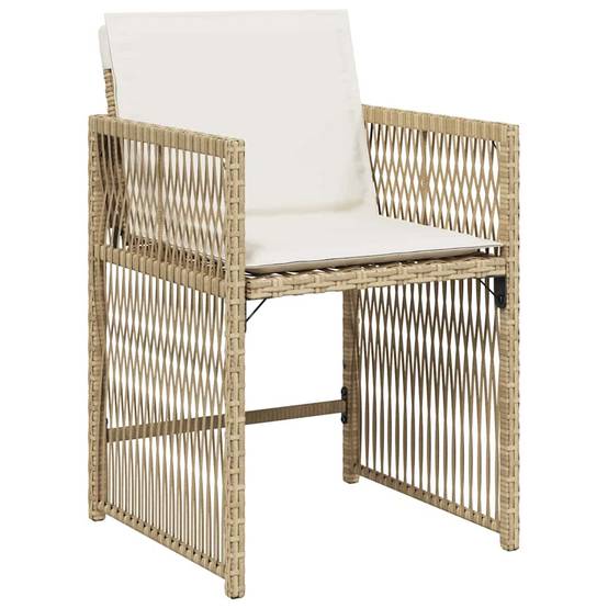 Ensemble de salle à manger pour jardin 5 pcs | Mobilier d'extérieur Beige polyrotin Maison Chic - Image 6