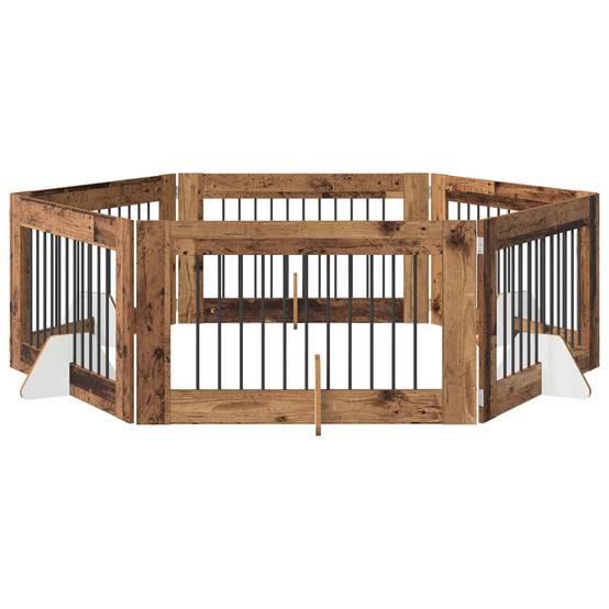 Barrière pour chien bois d'ingénierie bois ancien 602 x 34 x 60 cm - PANGIVO - Image 2