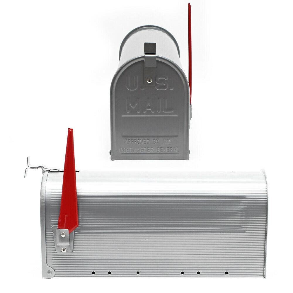 Us mailbox boite aux lettres design américain argenté pied de support courrier - Image 4