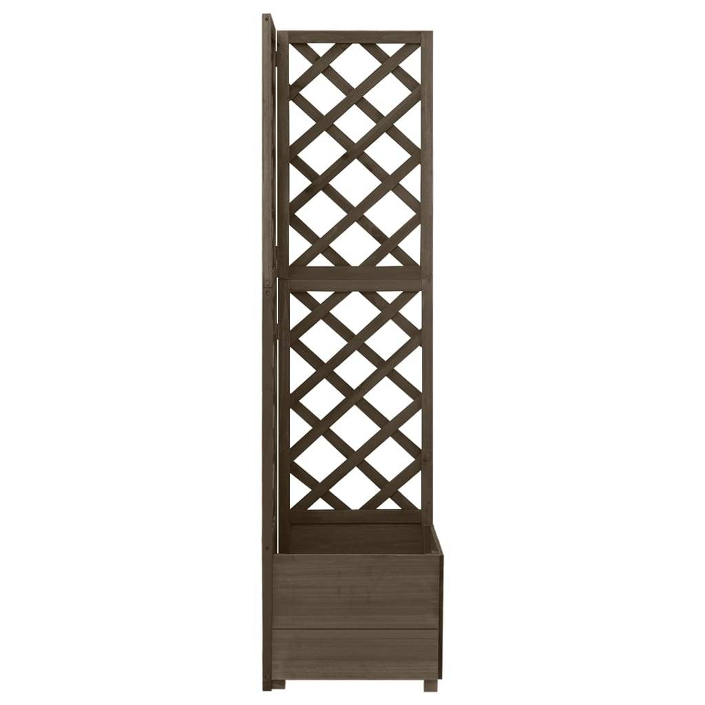 Helloshop26 - Jardinière d'angle en treillis 40 x 40 x 150 cm bois de sapin gris - Image 2