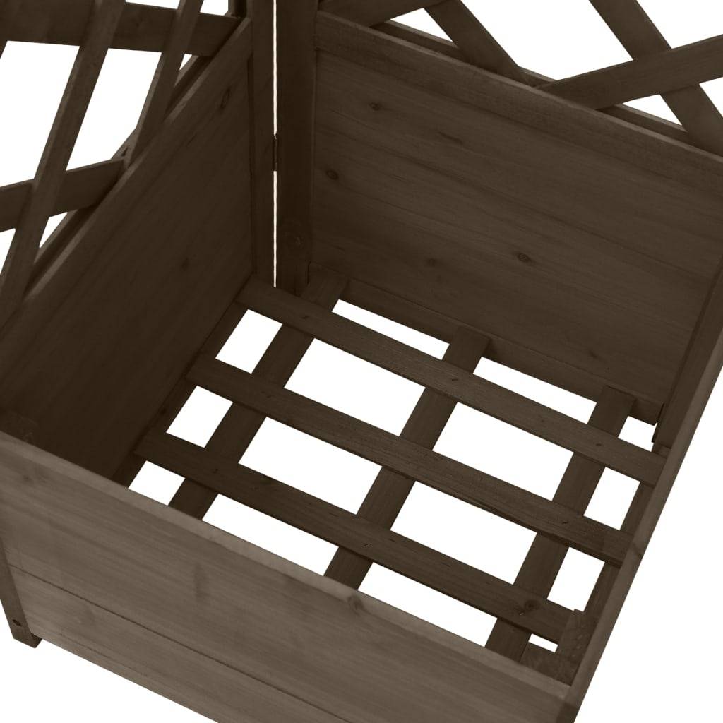 Helloshop26 - Jardinière d'angle en treillis 40 x 40 x 150 cm bois de sapin gris - Image 4