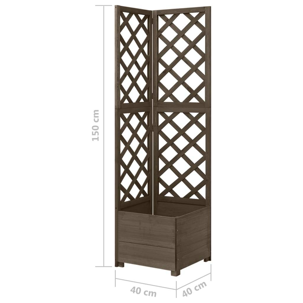 Helloshop26 - Jardinière d'angle en treillis 40 x 40 x 150 cm bois de sapin gris - Image 6
