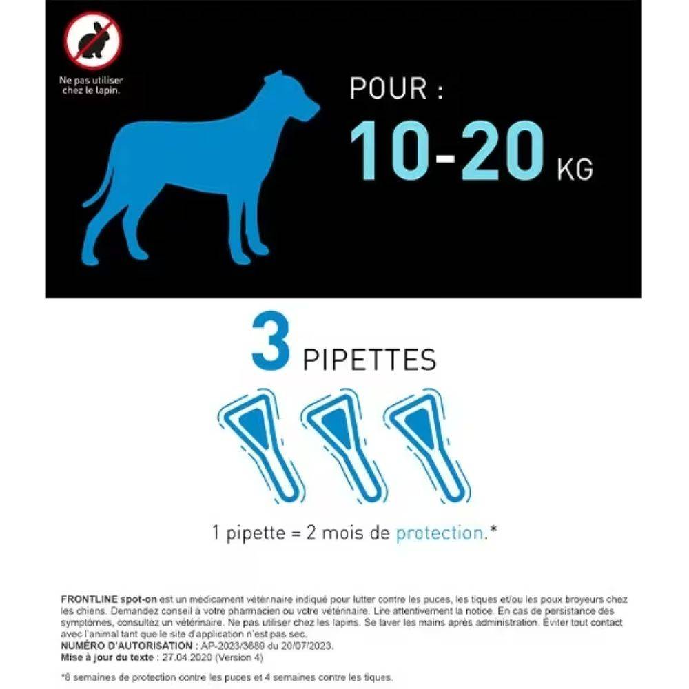 Frontline - Pipettes antiparasitaires chien 20 à 40 kg, 3 x 2,68 ml - FRONTLINE - Image 7