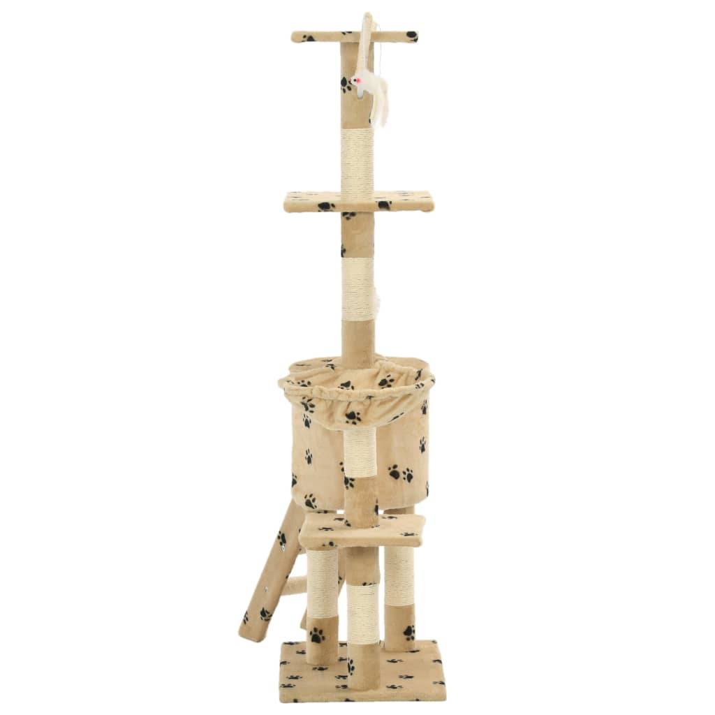 Arbre à chat sisal et peluches beige 49 x 35 x 138 cm, Poids:8.2kg - PANGIVO - Image 5