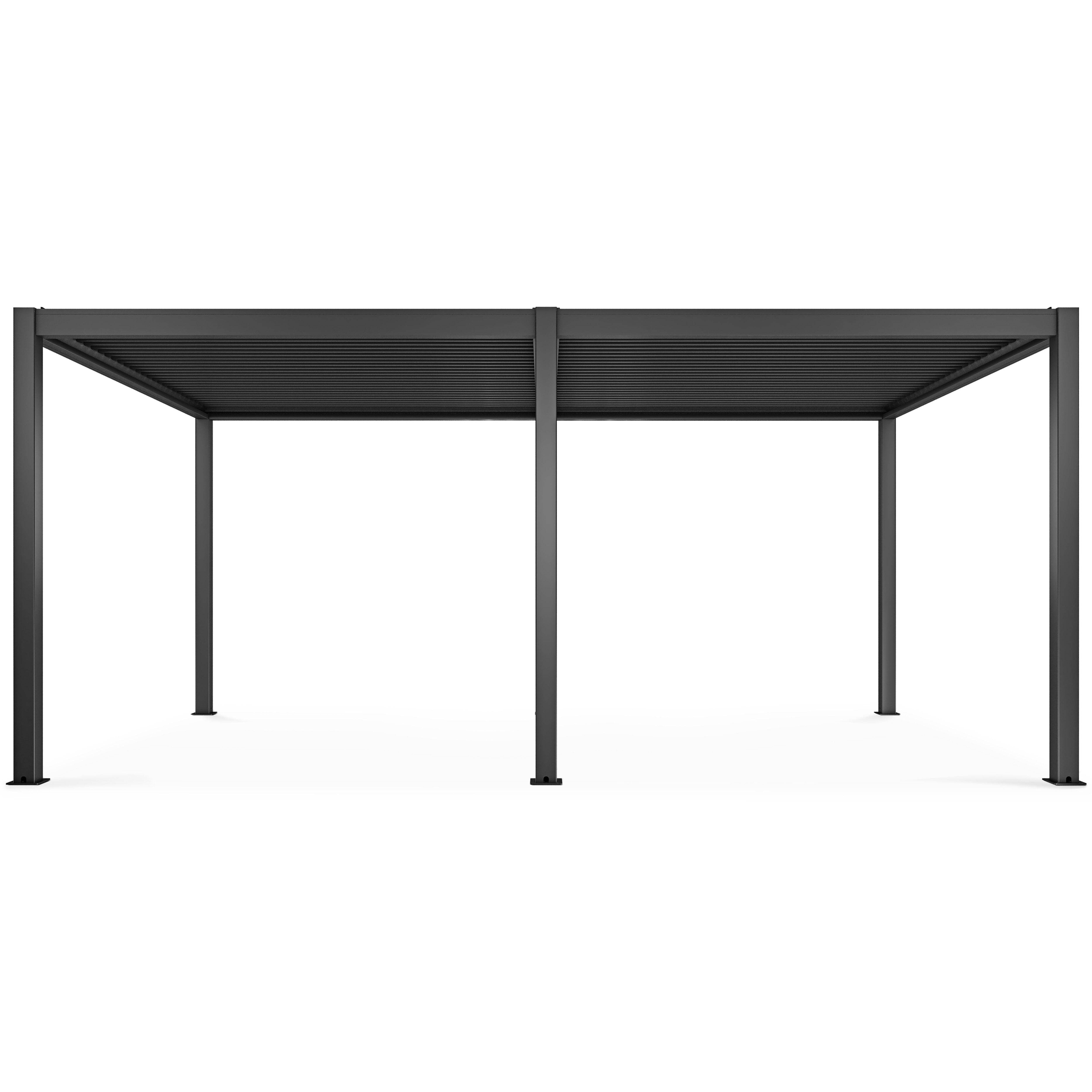 Oviala - Pergola bioclimatique autoportée gris 3 x 6 x 2.57 m Athenes - Oviala - Image 1