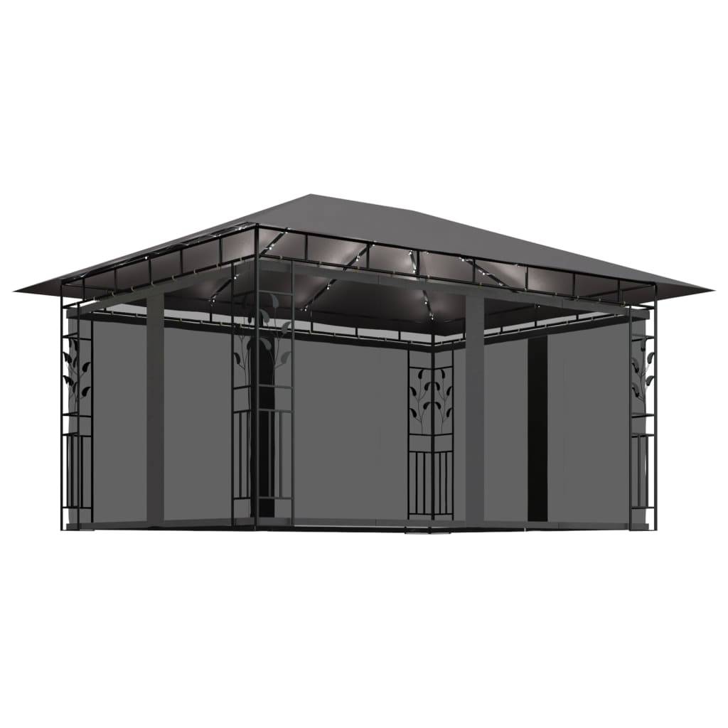 ComfortXL - Tonnelle de Réception Acier avec Moustiquaire Intégrée et Lumières LED Anthracite 4x3 m – ComfortXL Outdoor Living - Image 2