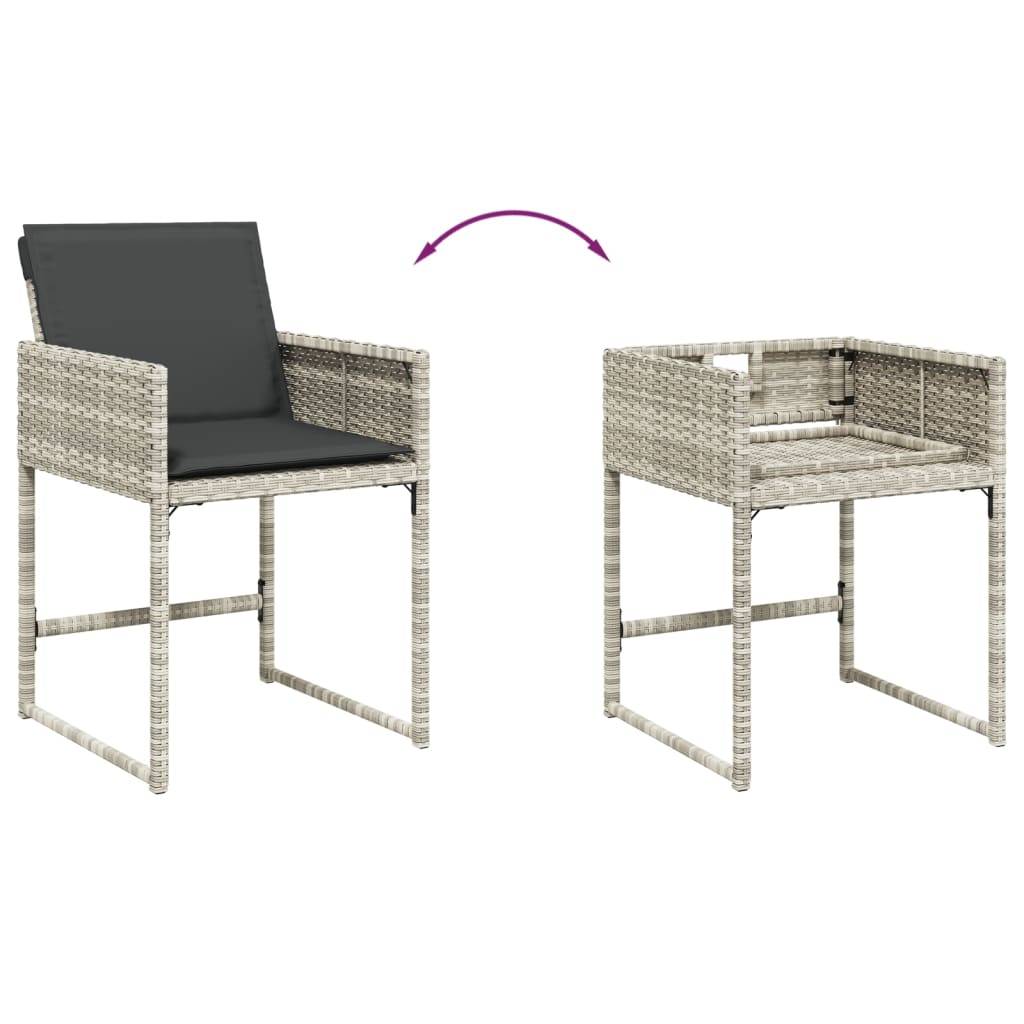 Maison Chic - Ensemble de 9 pcs table de jardin et chaises avec coussins - mobilier de jardin gris clair rotin-JU2707 - Image 7