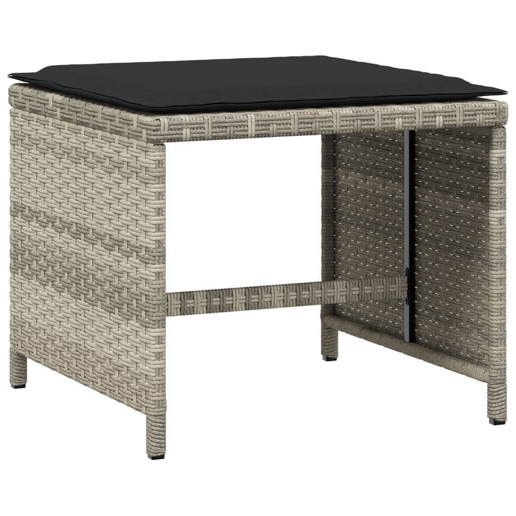 Maison Chic - Ensemble de 9 pcs table de jardin et chaises avec coussins - mobilier de jardin gris clair rotin-JU2707 - Image 6