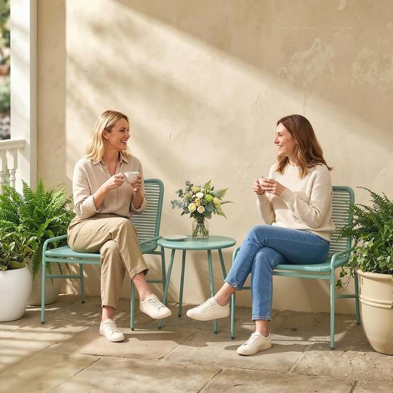 Ensemble bistrot rotin 3 pcs : 2 chaises, table ronde jardin, vert - Image 10