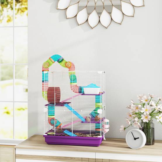 Cage rongeur métal pour appartement avec tubes 46x58cm Violet - ComfortXL Outdoor Living - Image 4