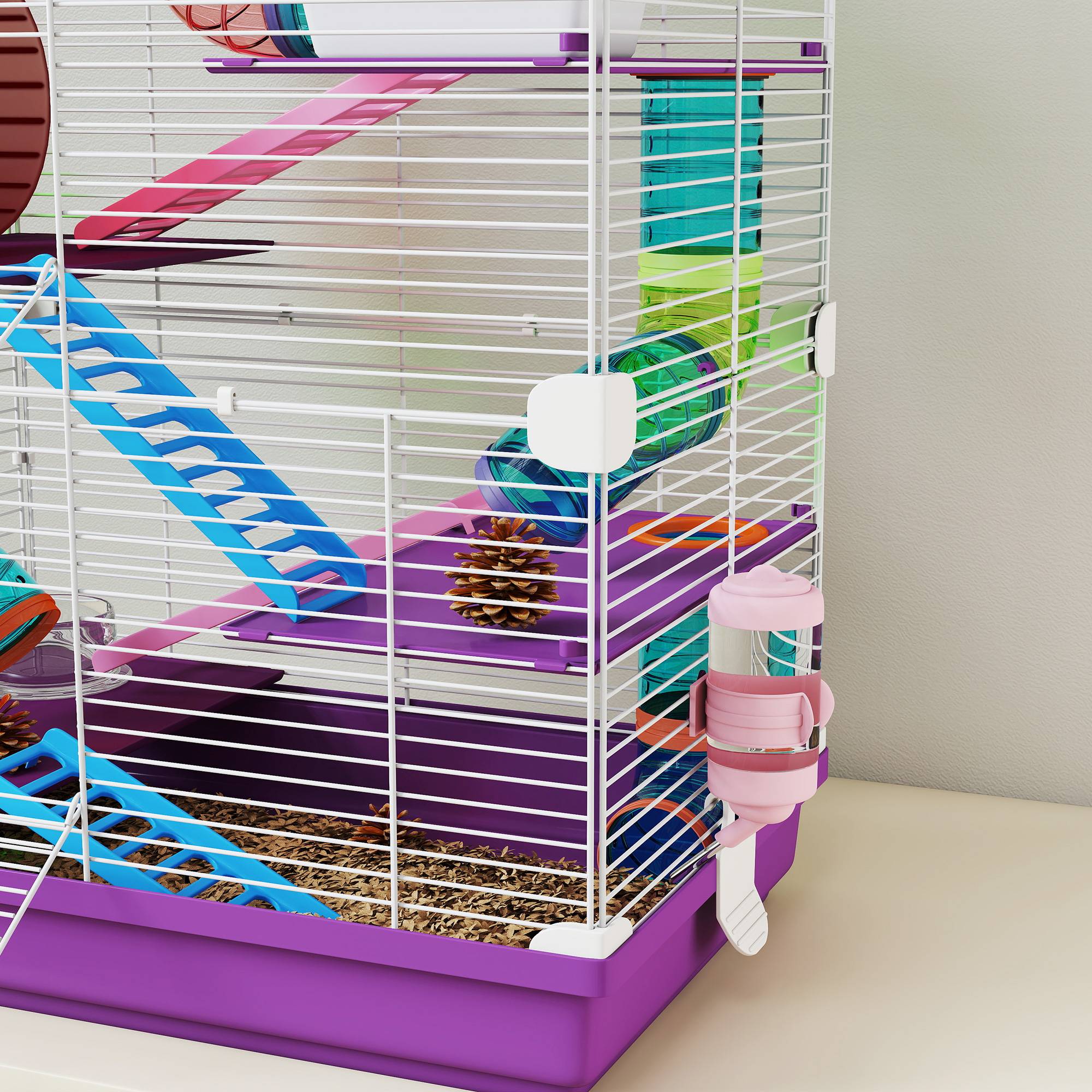 Cage rongeur métal pour appartement avec tubes 46x58cm Violet - ComfortXL Outdoor Living - Image 10
