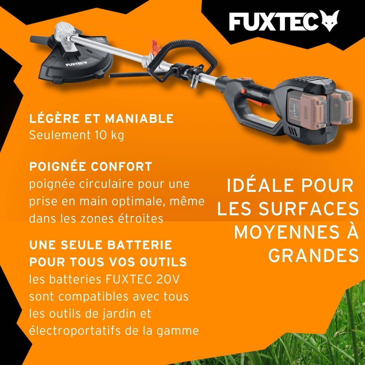 Débroussailleuse sans fil 40V FUXTEC FX-E2MS livrée sans batterie ni chargeur Fil et lame Largeur 25,5 - 35cm - Image 5