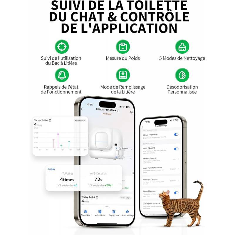 Petkit - PURAMAX 2 Robot litière automatique pour chat - Pack Standard Petkit - Image 7