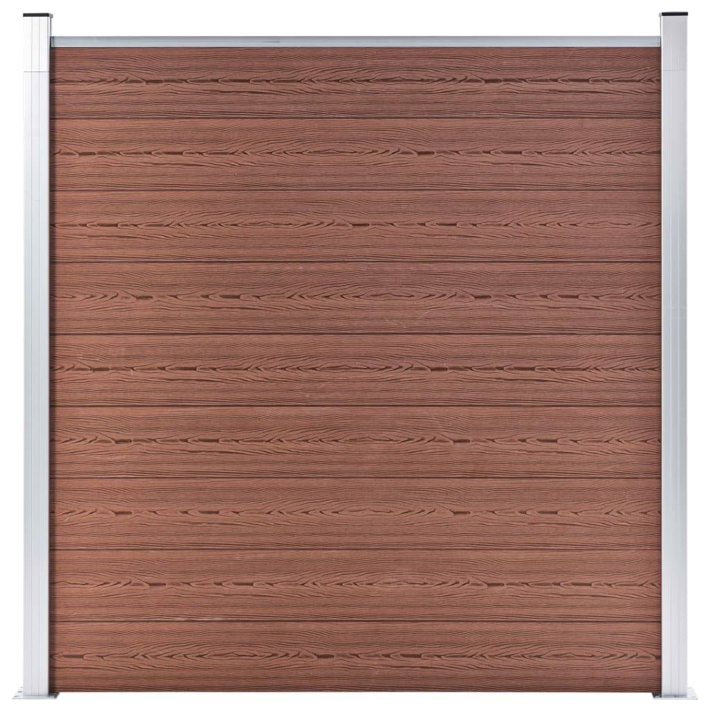 Clôture WPC 4 Carré + 1 Incliné Marron 792 x 186 cm - PANGIVO - Image 2