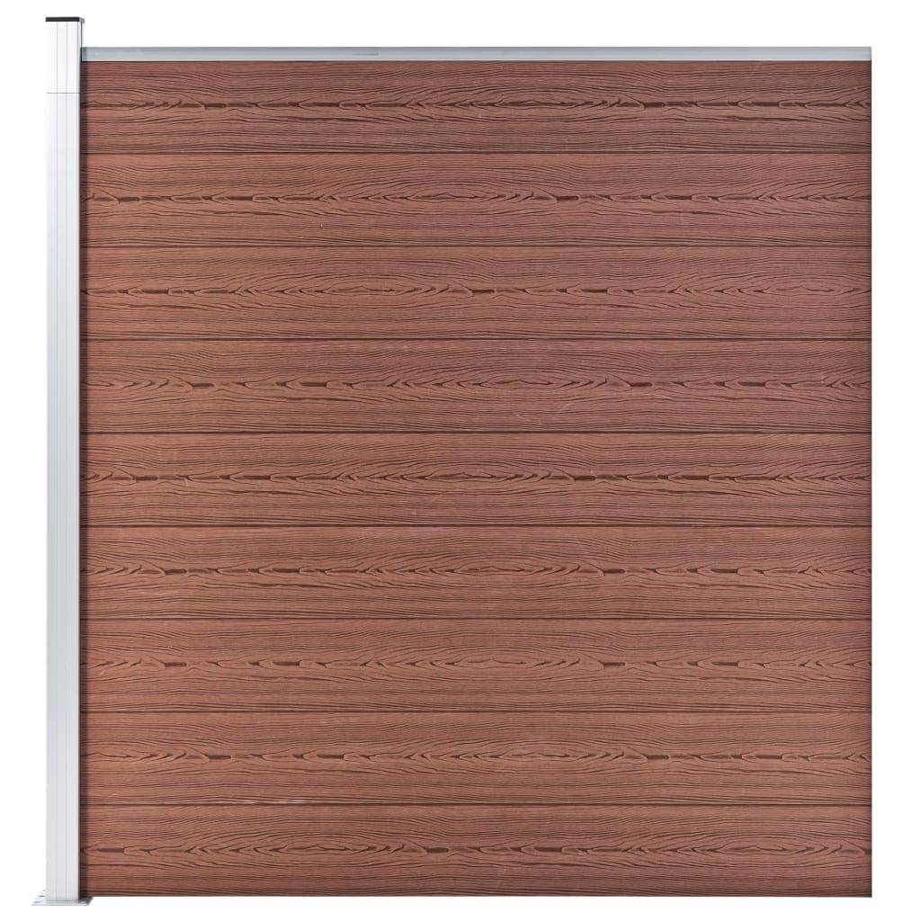 Clôture WPC 4 Carré + 1 Incliné Marron 792 x 186 cm - PANGIVO - Image 5