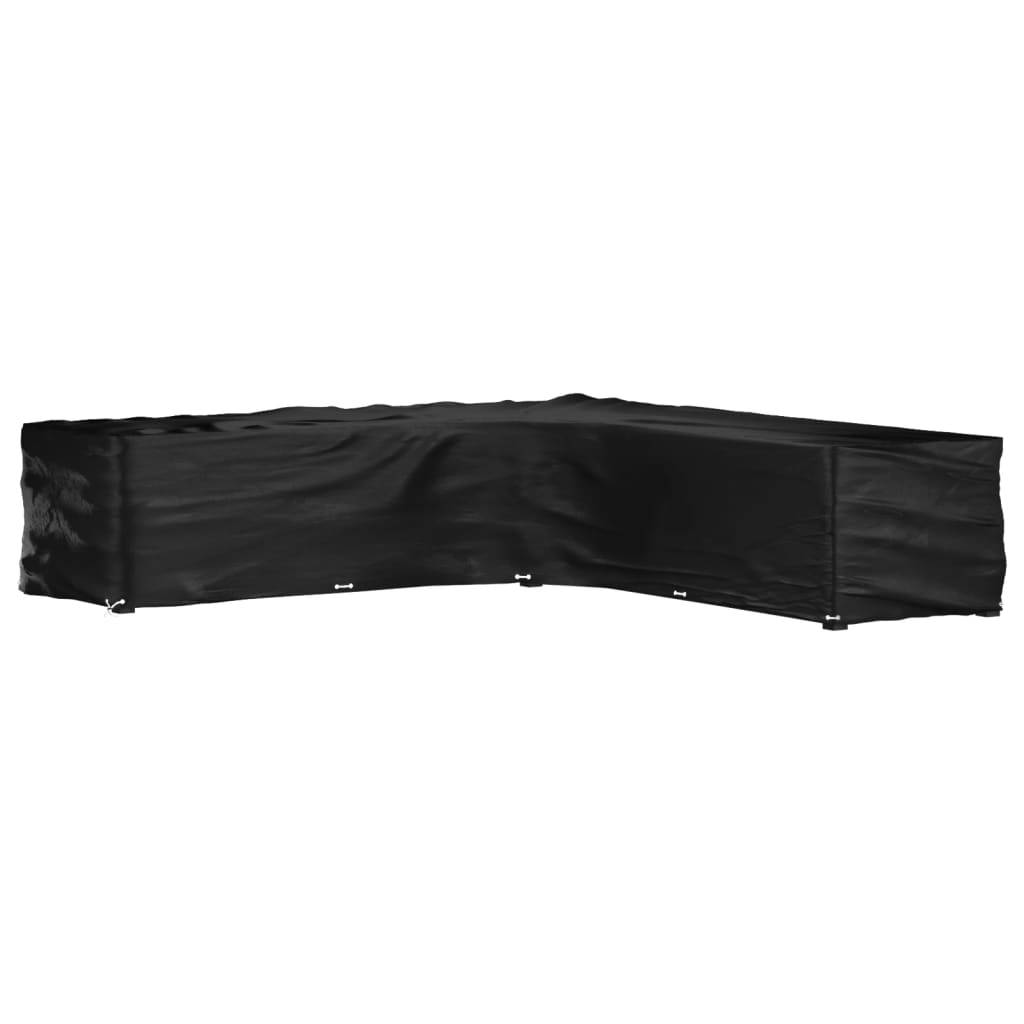 Housse de salon de jardin en forme de L polyéthylène noir 300 x 300 x 70 cm - PANGIVO - Image 1