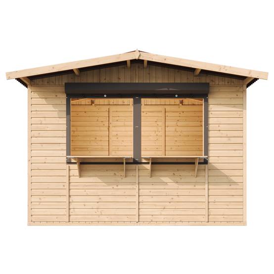 Timbela - Maison de jardin en bois 263 x 336 cm / 6 m² - Étal de marché en bois avec comptoir - Bar jardin - 17 mm d’épaisseur - Timbela M150Z - Image 2