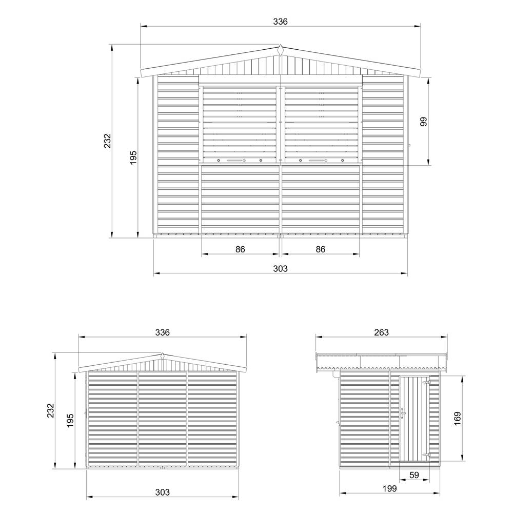 Timbela - Maison de jardin en bois 263 x 336 cm / 6 m² - Étal de marché en bois avec comptoir - Bar jardin - 17 mm d’épaisseur - Timbela M150Z - Image 5
