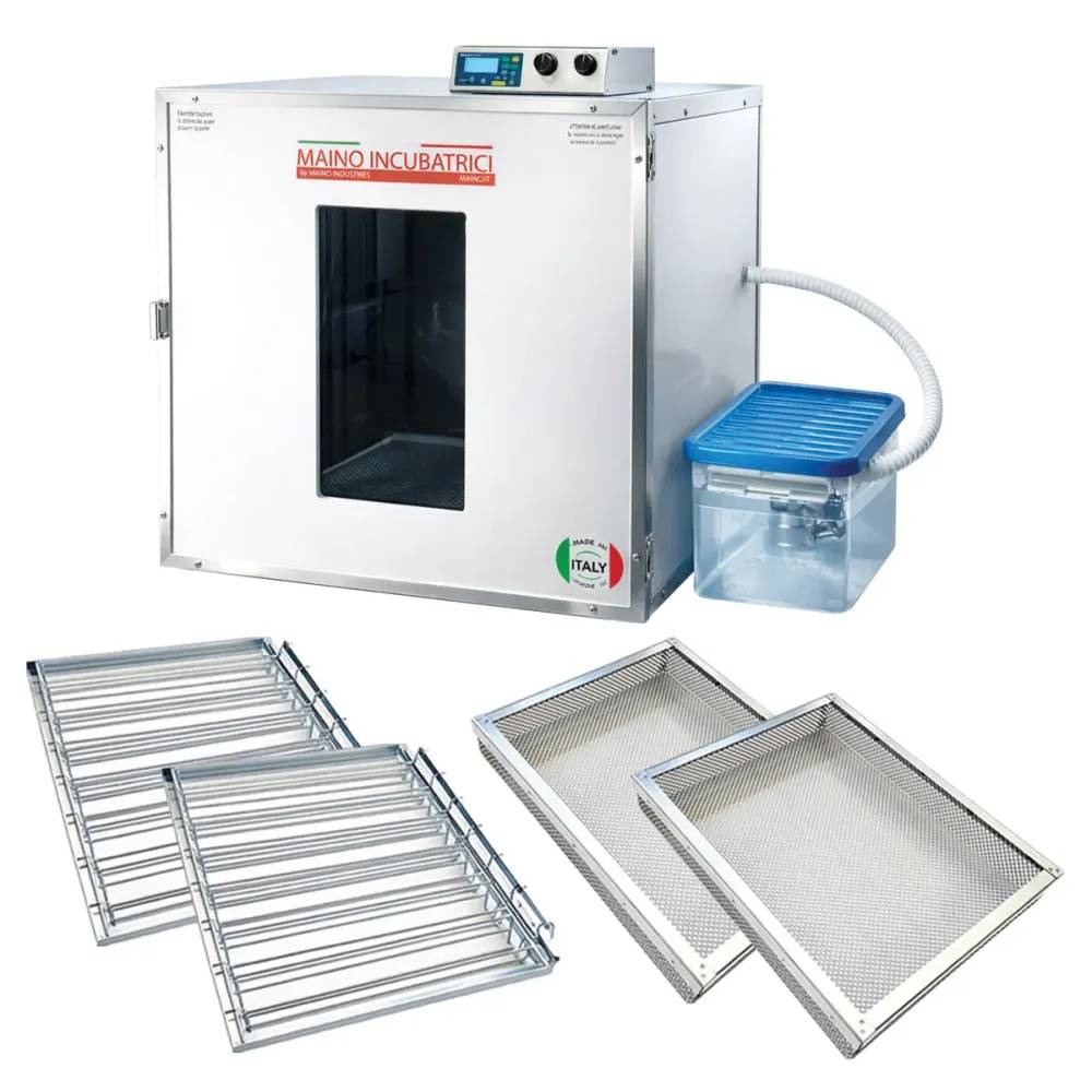 Couveuse + 2 Tiroirs caille à poule + 2 Paniers d'éclosion + 1 Kit humidification MAINO - Image 1