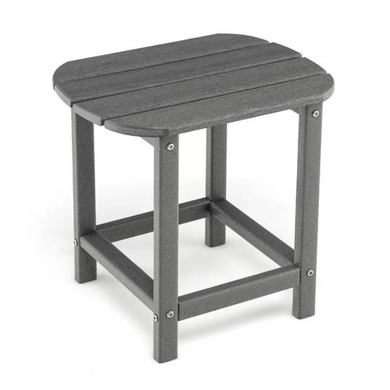 Table Basse d'Extérieur Table de Jardin Adirondack PEHD Antirouille et Imperméable 48x37x46cm Gris - Image 2