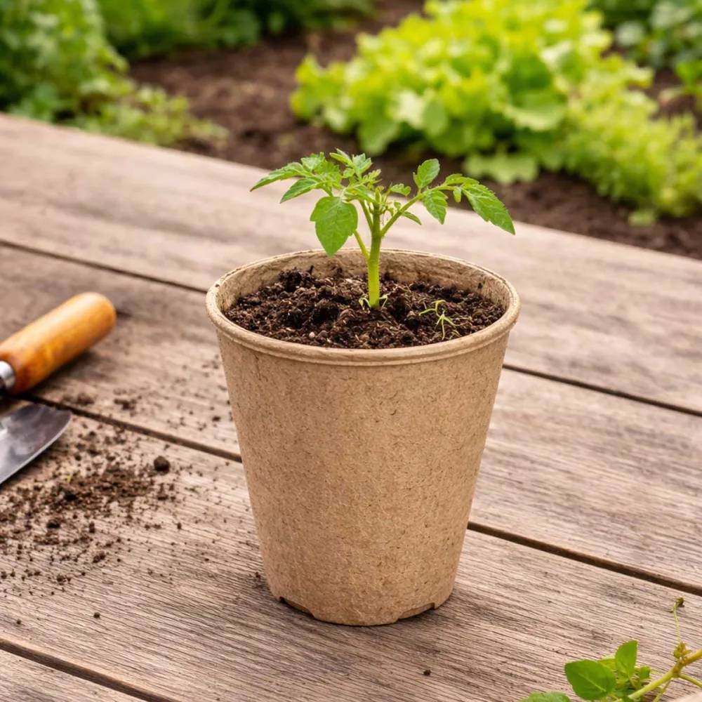 24 Pots Biodégradables Ronds Ø8 cm pour Semis et Culture - Image 1