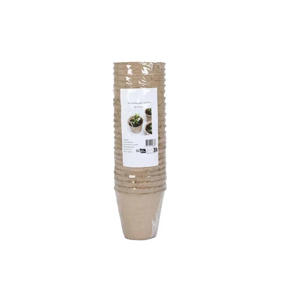 24 Pots Biodégradables Ronds Ø8 cm pour Semis et Culture - Image 2