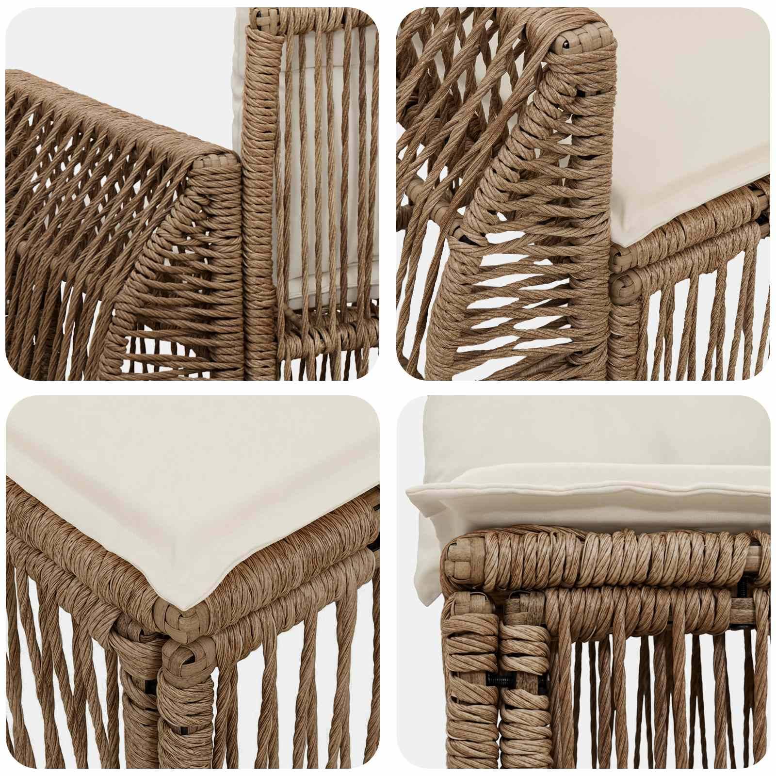 Vidaxl - Ensemble de canapé de jardin 4 pcs-Salons de jardin 4 place Beige et blanc crème 926415 - Image 5